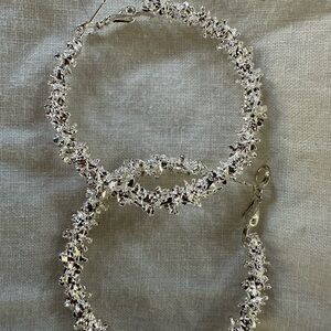 Sparkling Silver Hoop Earrings